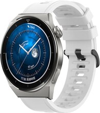 For Huawei Watch GT3 Pro 43mm 20mm Solid Color Soft Silicone Watch Band(White)