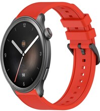 For Amazfit Balance 22mm Textured Silicone Solid Color Watch Band(Red)