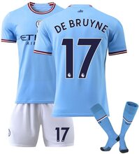 Fotbollströja Matchställ Barn Vuxen - De Bruyne 17 Manchester City