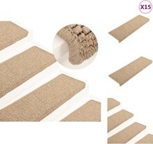 Trappmattor - Living Trappstegsmattor självhäftande sisal 15 st 65x21x4 cm sand