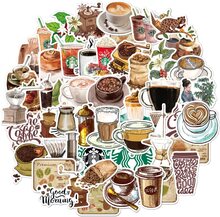 INF Klistermärken med kaffe-motiv 50 st Flerfärgad