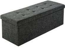 Hopfällbar sittbänk med förvaringsutrymme 110 x 38 cm - mörkgrå