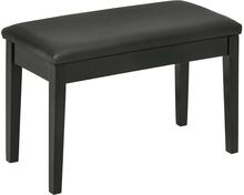 Rootz pianobänk - 1 person - Vadderat - gummiträ - konstläder - solida sittplatser - träben - svarta - 75L x 35W x 49H cm