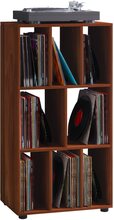 Schaltino bokhylla retro för LP-skivor 8 fack valnötsmönstrad.