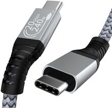INF 240 W dubbelt rakt huvud GEN 2-USB 3.2-kabel USB-C hane-kabel 20 Gbps
