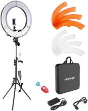Studio LED Ringlampa selfie 48cm diameter dimbar justerbar med bredd av färger och 2m stativ Ring light