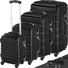 Resväskeset 4 stycken med hårt skal - svart