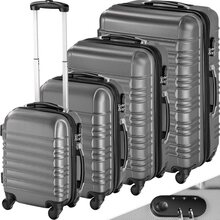 Resväskeset 4 stycken med hårt skal - grå