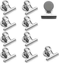 10-Pack Bulldog Clip / Klämma i Stål med Magnet