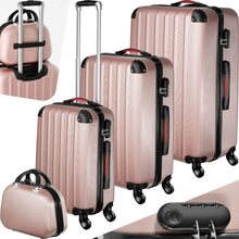 Resväskor 4 set Pucci, bagage av ABS-hårdplast - roséguld