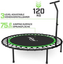 Physionics - Hopfällbart fitness-trampolin - Inomhus/utomhus användning - Kapacitet 120 kg - Diameter 101 cm - Grön - 101 x 75 x 24 cm