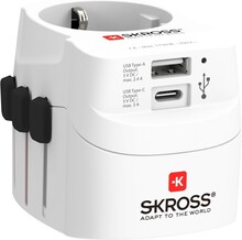 SKROSS World Adapter PRO Light (1xUSB-C & 1xUSB-A)