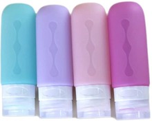 INF Påfyllningsbara silikonreseflaskor för schampolotion 90 ml 4-pack
