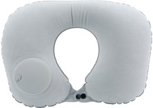 Näckkudde Resekudde Uppblåsbar nackkudde i GRÅ och ögonmask med öronproppar i ergonomisk form Perfekt för camping, utflykter, resor etc