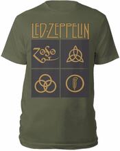 Led Zeppelin Unisex vuxen Guldsymboler i svart fyrkantig T-shirt