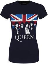 Queen Vintage Union Jack bomulls-T-Shirt för kvinnor och damer