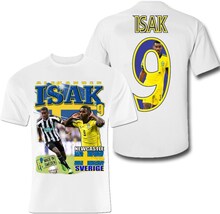 Alexander Isak Vit sportströja t-shirt Sverige Tryck fram & bak