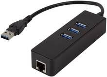 LogiLink UA0173A, USB 3.2 Gen 1 (3.1 Gen 1) Type-A, RJ-45, USB 3.2 Gen 1 (3.1 Gen 1) Type-A, 1000 Mbit/s, Sort, 0,21 m, IEEE 802.3, IEEE 802.3ab, IEE