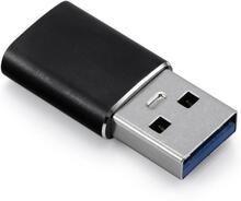 NÖRDIC USB C till OTG USB A adapter metal svart