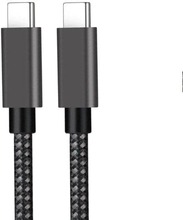 NÖRDIC 25cm USB3.2 Gen2 SuperSpeed USB 10Gbps USB-C till C nylonflätad kabel med Power Delivery 100W, 4K60Hz video och Emarker