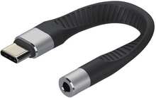 NÖRDIC kort flatkabel 14cm USB-C till 3.5mm ljudadapter DAC USB-C hörluradapter