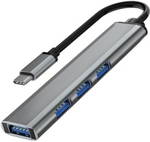 INF USB-C till USB 3.0 Hub med 4-portar Silvergrå