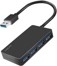 LogiLink UA0396, USB 3.2 Gen 1 (3.1 Gen 1) Type-A, USB 3.2 Gen 1 (3.1 Gen 1) Type-A, 5000 Mbit/s, Svart, Akrylnitrilbutadienstyren (ABS), Rund kabel