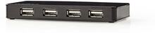 Nedis USB-hubb | USB A-Hane | USB-A Hona | 7-port port(s) | USB 2.0 | Strömadapter / USB ström | 7x USB