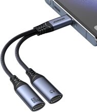 Joyroom USB-Adapter USB-C till 2x USB-C - Laddning och ljud