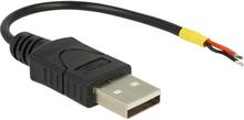 Delock - USB-kabel - USB (hane) till fast 2-trådig - USB 2.0 - 5 V - 10 cm - svart