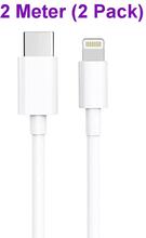 2 Pack 2 Meter Snabbladdning USB-C till Lightning iPhone Kabel