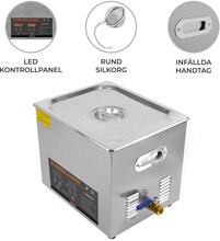 Digital Ultraljudsrengörare Professionell Kommersiell Rostfritt Stål Ultra Sonic Bad Ultraljudstvätt 1-30 Min Timer 0-80°C 240V 40kHz Smycken Metall