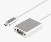 USB 3.1 Type C To VGA Adapter Cable USB-C Male To VGA 1080p Fema Silver