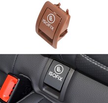 Car Rear Child ISOFIX Switch Seat Safety Cover 2059200513 for Mercedes-Benz W205 2015-2021, Left Driving (Brown)