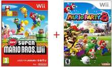 Packa Super Mario Bros Wii + Mario Party 8 + GRATIS klistermärken- REFURBISHED