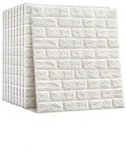 10st 3D-stil självhäftande vattentät dekorativ vit imiterad tegelsten väggdekal