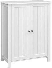 Vasagle fristående badrumsskåp förvaringsskåp med 2 dörrar vit