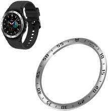 Samsung Galaxy Watch 4 Classic (46mm) time scale style stainless steel bezel ring - Silver / Black