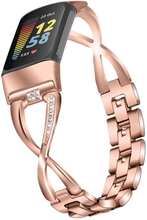 Fitbit Charge 5 Rhinestone X design watch strap - Rose Gold