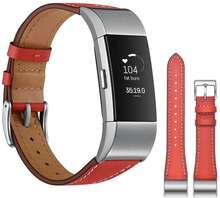 Fitbit Charge 2 cool genuine leather watch band - Red