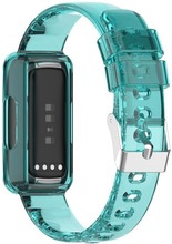 Fitbit Inspire 3 silicone watch strap with cover - Transparent Blue
