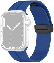 Apple Watch Series 8 (45mm) / Watch Ultra nifty line on silicone watch strap - Navy Blue