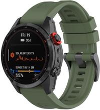 20mm Garmin Fenix 7S / Instinct 2S silicone watch strap with metal buckle - Midnight Green