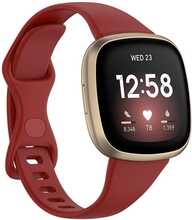 Fitbit Versa 4 / Sense simple watch strap - Dark Red Size: S