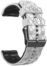 22mm Universal icosahedron style silicone watch strap - White / Black