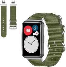 Huawei Watch Fit nylon pattern watch band - Army Green