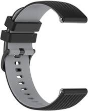 Klockarmband silikon Svart+grå 20 mm Samsung Galaxy Watch 5/5 Pro/4 40 mm 44 mm/3 41 mm/Gear Support/ Huawei Watch GT3/GT2 42 mm/Garmin Forerunner 158