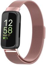 For Fitbit Inspire 3 Milanese Metal Watch Band(Rose Pink)