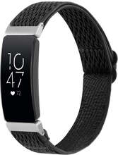 For Fitbit Inspire 2 Buckle Wave Braided Nylon Watch Band(Black)