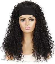 Hairband Wig Headgear Volume Chemical Fiber Wig Headgear, Color Classification: Black Hair Band 1B#O